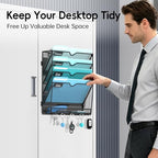 5 Tier Magnetic File Holder with Hooks for Letter Size Files - Image 4