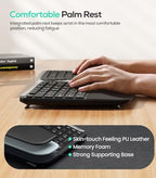 Nulea Ergonomic Split Wireless Keyboard with Cushioned Wrist Rest - Image 4