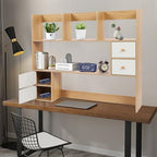Desktop Bookshelf, Adjustable Desk Hutch Organizer with 8 Shelves & 4 Drawers, Extendable Desk Storage Organizer, Desktop Shelves Rack Top Bookcase for Home Office - Image 2