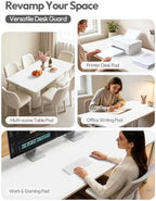 YSAGi Leather Desk Protector, Office Mat, Large Mouse Mat, Non-Slip PU Leather Blotter, Laptop Desk Mat, Waterproof Writing Pad for Office and Home(White, 63" x 24") - Image 7