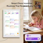 27 Inch Smart Digital Touch Screen Family Calendar, White - Image 2