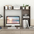 Desktop Bookshelf, 3-Tier Wood Countertop Bookcase with 5 Shelves, Desk Hutch for College Dorm, Multipurpose Desk Organizer Shelf Display Rack for Home Office, Hutch Top Only - Image 2