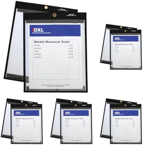 C-Line 9 x 12 Inches Clear on Both Sides Magnetic Stitched Shop Ticket Holder, (85592), Box of 10 (Pack of 5) by C-Line