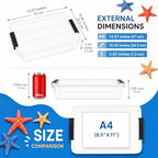 6 Qt Clear Storage Bins with Lids,Sensory Bins,Stackable Plastic Containers with Secure Latches,Multi-Purpose Classroom Storage Organizer for Craft Supplies,Paper & Office Stationery,4 Pack,Black - Image 3