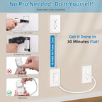 in Wall Cable Management Kit - Outlet Extender - 2AC GFCI Outlet 15amp, Receptacle with LED Indicator Light,8ft Cord,Hard-to-Reach Outlets for TV,Nightstands,Sofa,Desks - Image 6