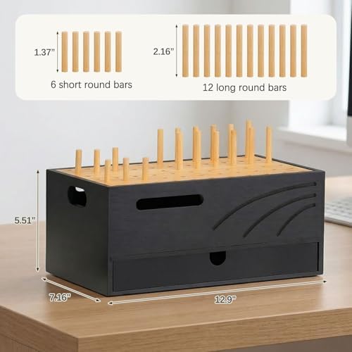 Homde Office Charging Station Organizer: 2 Layer Charger Holder (Black) - Image 3