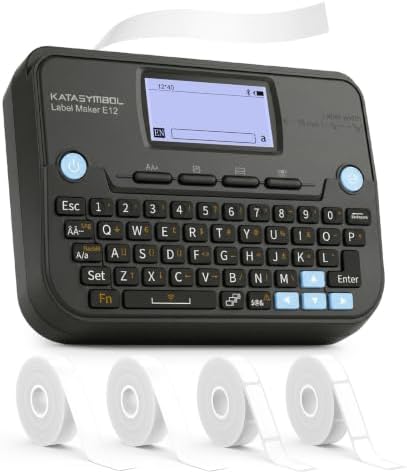 SUPVAN E12 Keyboard & Bluetooth Label Maker Machine with 4 Tapes by SUPVAN