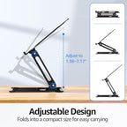 Urmust Adjustable Laptop Stand for Desk, 10-15.6“ Laptop Riser, Black - Image 4