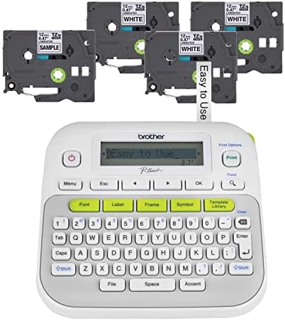 Brother P-Touch, PTD210, Easy-to-Use Label Maker Bundle (4 Label Tapes Included), White, Small by Unknown