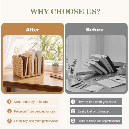 Novabright Wicker 3-compartment File Magazine Desk Holder, Suit for B5 - Image 5