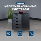 Winsome Halifax 5-Drawer Storage Cabinet, Black (20519) - Image 4