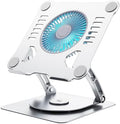 SHUWEI 360° Rotating Laptop Cooling Stand w/Fan, Fits 15'' Laptop, Silver by SHUWEI