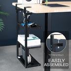 VIVO Clamp-on 13 inch Above or Below Desk 3-Tier Shelving Unit for Table Accessories, Gaming Devices, and More, Storage Tray, Desktop Organizer, Black, STAND-SHELF3C - Image 5