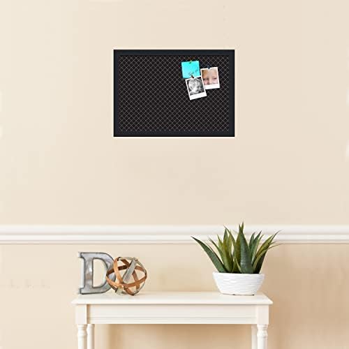 PinPix 19x13 inch Cork Bulletin Board. This Decorative Framed Pin Board Comes with Diamond Pattern in Black Design and Satin Black. Ideal for Home, Office Decor or School (PinPix-120) - Image 3