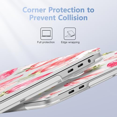 for MacBook Pro 16 inch Case 2019 2020 Release Model A2141, Plastic Hard Shell Cover with Keyboard Cover & Screen Protector for MacBook Pro 16 inch with Touch Bar, Strawberries - Image 3