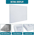 Peg Board, Heavy Duty Steel Organization Panels, Universal 1/8 and 1/4 Peg Board Accessories, Ideal for Garage Tool Storage, Pack of 4(White, 16X12) - Image 5