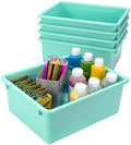 Storex Letter Size Deep Storage Tray – Organizer Bin for Classroom, Office and Home, Teal, 5-Pack (62529U05C) by Storex