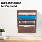 EASEPRES 5 Pocket Mesh Hanging Wall File Organizer, Wall Mounted Mail Paper Document Folder Holder, Clipboard Storage Organization Magazine Rack with Nametag Label for Office Home School, Brown - Image 6