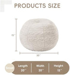 Hobestluk Stuffed Pouf Ottoman Footrest, Round Footstool,Small,Oatmeal - Image 2