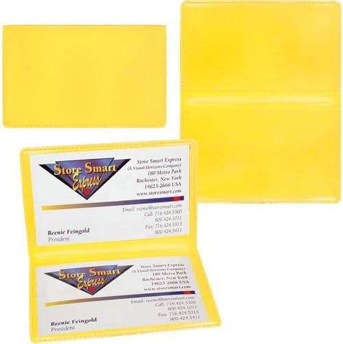 STORE SMART - Yellow Folding Business Card Holders - 10 Pack - Polypropylene Plastic (RPP2915Y-10) - Image 3