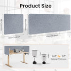 3-Pack Clamp-On Desk Dividers, 24 x 24 and 24 x 48 Inch, Light Gray - Image 2