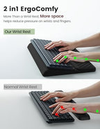 Vaydeer Extra-Large Wrist Rest with Keyboard Stand, Ergonomic Wrist Support Pad, Soft Memory Foam Wrist Cushion for Mechanical 100% Full-Size Keyboard, Carpal Tunnel Pain Relief, Green - Image 4