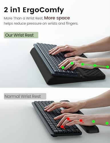 Vaydeer Extra-Large Wrist Rest with Keyboard Stand, Ergonomic Wrist Support Pad, Soft Memory Foam Wrist Cushion for Mechanical 100% Full-Size Keyboard, Carpal Tunnel Pain Relief, Green - Image 4