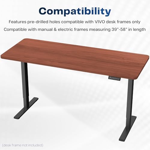 VIVO Dark Walnut 60 x 24 inch Solid Table Top, DESK-TOP60D - Image 4