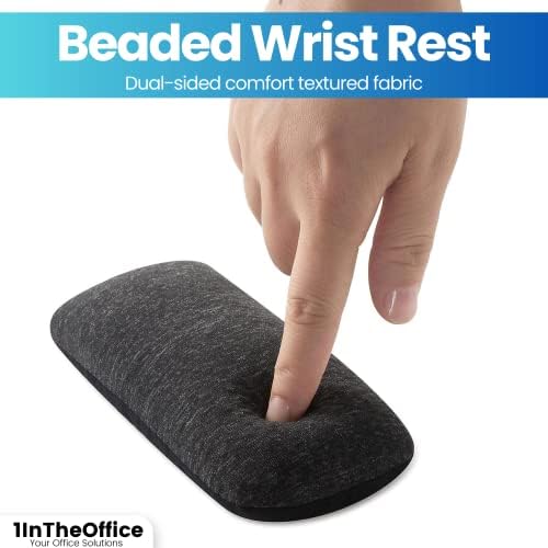 1InTheOffice Mouse Wrist Rest, Beaded Wrist Support Pad Ergobeads, Black (Pack of 2) - Image 4