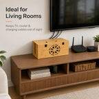 Bamboo Extra Large Cable Management Box, 15.7 x 6.7 x 6.7in - Image 6
