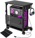 Adjustable Computer Tower Stand with Charging Station & Pegboard,Large by madeformodernhomes