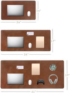 Premium Leather Desk Mat, Full Grain Leather Desk Pad Protector & Desk Blotter, Waterproof Non-Slip Writing Surface for Keyboard, Mouse & Laptop, Desk Pad for Home & Office (Tobacco, Large) - Image 7