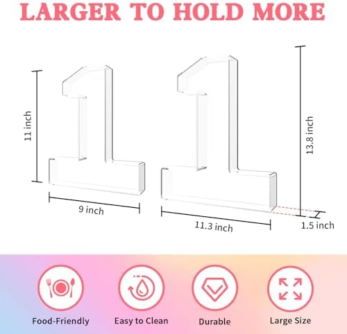 13.8" Acrylic Number Charcuterie Tray, Fillable Charcuterie Box (Number 1) - Image 2