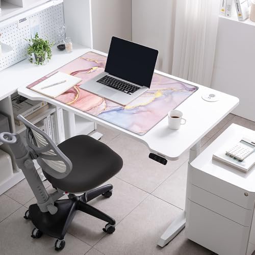 Gaming Mouse Pad 36x24 Giant Desk Mat XXXL Mousepad Extra Large Desk Pad Pink Marble Oversized Huge Computer Mat with Stitched Edges Non-Slip Rubber Base for Office Work Home Game - Image 6