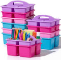Kathfly 12 Pack Classroom Caddy Organizer with Handle Bulk, Purple Pink by Kathfly