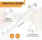 Yaocom 20 Pcs Peg Board Waterfall Hook Shelving Hooks Metal 7 Station Pegboard Display Wall Hangers Face Out Fit 1/4" for Garage Kitchen Store(White) - Image 2