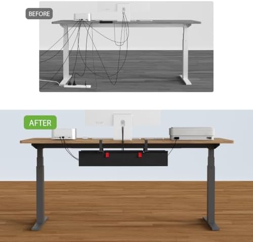 KEEGH No Drill Fabric Under Desk Cable Management Tray 28 in,Black - Image 5