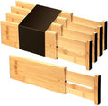 Utoplike Bamboo Drawer Organizer, 4" H Dresser Drawers Dividers for Clothes by Utoplike