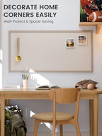 Fluxynara Framed Felt Bulletin Board, 47.2" x 23.6", Oatmeal - Image 4
