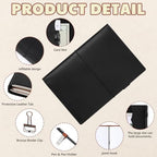 Eaasty Leather A5 Travelers Journal Notebook Cover, Black - Image 3