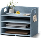 Fluxynara 4-Tier Felt File Organizer with Carry Handles, Coastal Haze by FLUXYNARA
