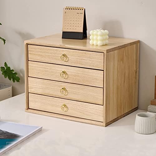 Desktop File Cabinet - Solid Wood Storage Box - Desktop Organizer, with Drawers Desktop File Cabinets, Multilayer Desktop Organizer Storage Box, Office Desktop Drawer Typ,4 Drawer by Unknown