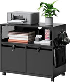 MIIIKO File Cabinet with Storage 2 Drawers, Rolling File Cabinet for Home Office, Metal Black 2 Drawers Storage with Shelf, for Printer, Letter A4 File Organizer by MIIIKOOfficeFurniture