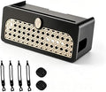 Faux Rattan Cable Management Box, Black by Ovanmexis