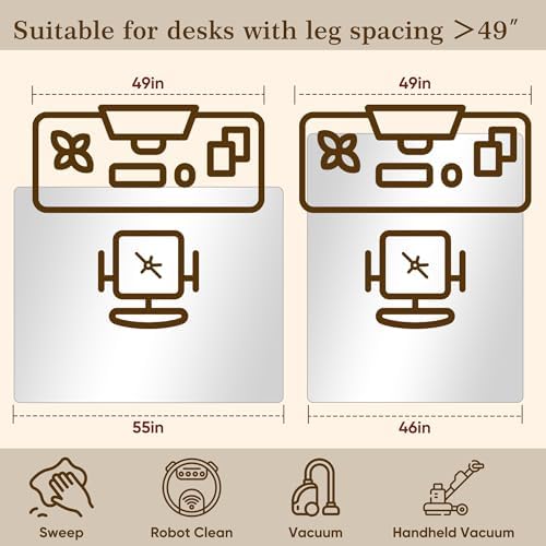 46"x55" Tempered Glass Office Chair Mat for Carpet & Hardwood Floor - Image 3