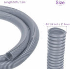 DMiotech 50ft Wire Loom Split Tubing 1 1/4 Inch(31.8mm) ID Gray - Image 3