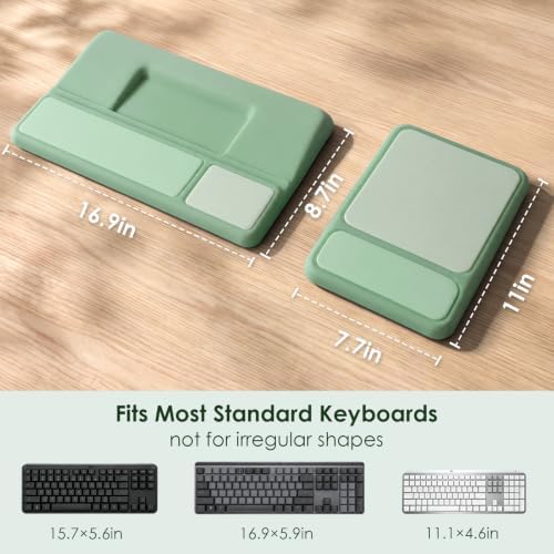 3-in-1 Ergonomic Keyboard Stand & Mouse Pad Set with Wrist Rest, Green - Image 5