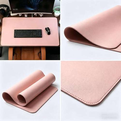 Leather Desk Pad Protector,(Pink, 24" x 47") Non-Slip Desk Pad,on-Slip PU Leather Large Mouse Pad,Easy Clean Desk Protecor Mat,Writing Pad for Office Work/Home/Decor - Image 7