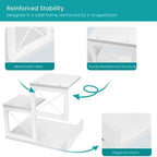 ELITEROO Desk Shelf, Wood Small Bookshelf Desktop Shelves and Organizer, Freestanding 3 Tier Storage Display Stand Home Office Decor for Books Plants Toys, White - Image 5