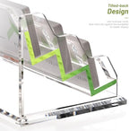 YUXUN Business Card Holder for Desk, Acrylic Business Card Display Stand with 6 Slot, Office Desk Accessories for Man &Woman,300 Cards Capcity, Clear - Image 5